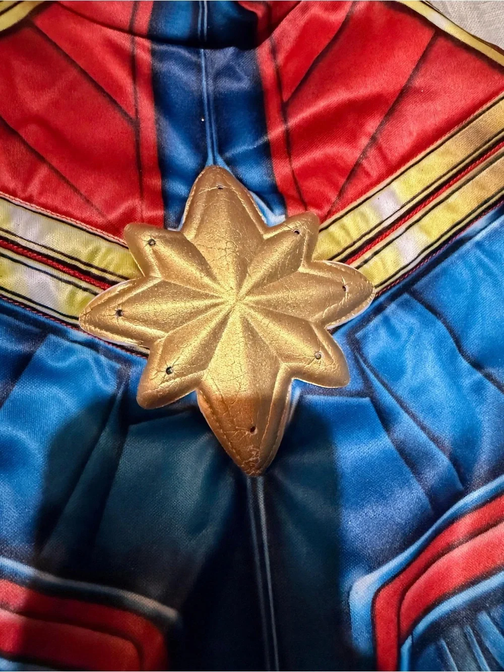 Marvel Captain Marvel Hero Costume Child Large 12-14 Jumpsuit Halloween